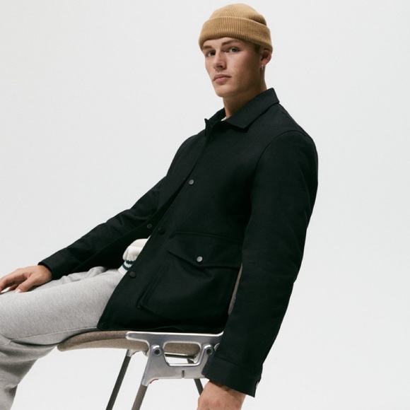 Zara Other - ZARA NWT MEN’S COTTON POCKET JACKET BLACK EXTRA LARGE